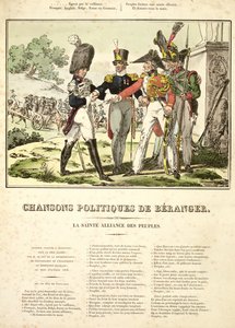 De Heilige Alliantie van de Naties, uit Chansons Politiques de Beranger, 1815-1818 door Belgian School