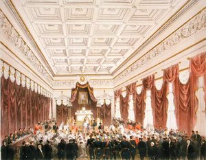 Het Huwelijk van Maximiliaan van Habsburg-Lorraine en Charlotte Saxe-Cobourg-Gotha, 21 juli 1857 door Belgian School