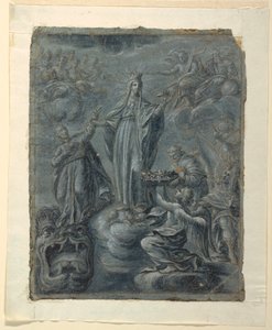Tekening, recto: Kroning van de Maagd, ca. 1630 door Belisario Corenzio