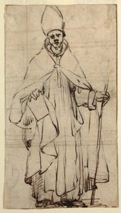 Tekening, Staande bisschop, ca. 1620 door Belisario Corenzio
