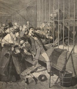 Bezoeker Aangevallen door een Leeuw in een Menagerie, uit 