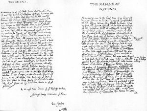 Het Masker van Koninginnen en een dedicatoir epistel aan Henry, Prins van Wales, 1609 door Ben Jonson
