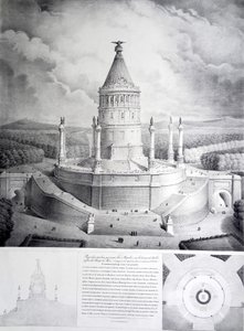 Ontwerp voor een grafmonument voor Napoleon op de hoogten van Chaillot tegenover het Champ de Mars door Benard et Cie Imprimerie Lemercier
