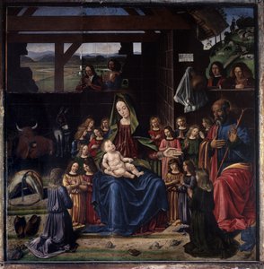 De geboorte van Christus door Benedetto Ghirlandaio