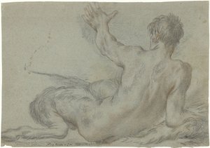 Liggende sater door Benedetto Luti