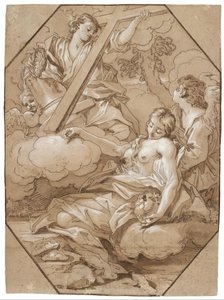 De extase van de heilige Maria Magdalena door Benedetto Luti
