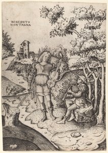 Apollo en Marsyas door Benedetto Montagna