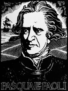 Portret van Pasquale Paoli, Corsicaanse staatsman, generaal en patriot door Benedetto Servolini