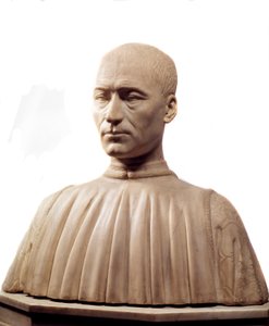 Buste van Philippe Strozzi (of Filippo) (1489-1538), Italiaanse condottiere en politicus. Marmeren sculptuur door Benedetto da Maiano (1442-1497) 15e eeuw Parijs, Louvre Museum. door Benedetto da Maiano