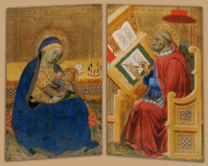 Madonna van nederigheid en St. Hiëronymus door Benedetto di Bindo