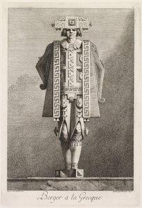 Mascarade à la Grecque: Berger à la Grecque (Plate 5) door Benigno Bossi