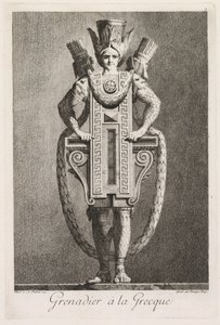 Mascarade à la Grecque: Grenadier à la Grecque (Plate 3) door Benigno Bossi