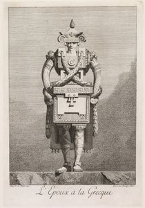 Mascarade à la Grecque: LEpoux à la Grecque Plaat 7, 1771 door Benigno Bossi