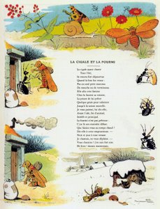 De Cicade en de Mier, illustratie uit 