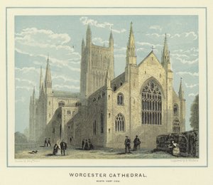 Worcester Cathedral, noordwestelijke aanzicht door Benjamin Baud