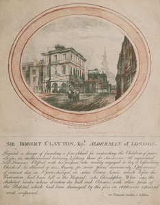 De westelijke voorgevel van de Wiskundeschool, Christs Hospital, 1775 door Benjamin Green