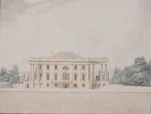 Het zuidelijke portiek van het presidentiële huis, 1807 door Benjamin Henry Latrobe