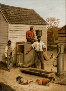 Haanengevecht op het Erf, 1860 door Benjamin J. Severance