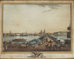 De Wisselbrug op het Vasilievsky-eiland, 1799