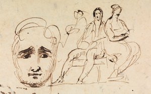 Portretschets en Zittende Figuren door Benjamin Robert Haydon