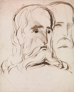 Studie voor het hoofd van Christus en een apostel door Benjamin Robert Haydon