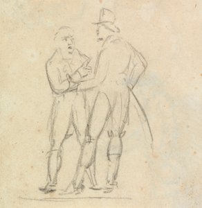 Studie van Twee Mannen die Staan en Praten door Benjamin Robert Haydon