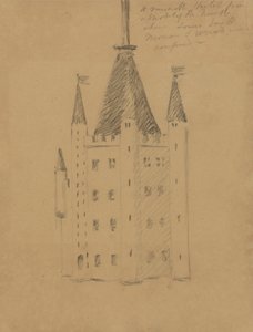 Studie van een kasteel door Benjamin Robert Haydon