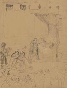 Studie van een religieuze ceremonie door Benjamin Robert Haydon