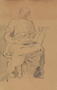 Studie van een Zittende Figuur door Benjamin Robert Haydon