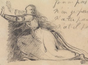 Studie van een vrouw die op haar knieën smeekt door Benjamin Robert Haydon