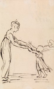 Studie van een Vrouw en Kind die Spelen door Benjamin Robert Haydon