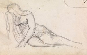 Studie van een vrouw in gedeeltelijke rust