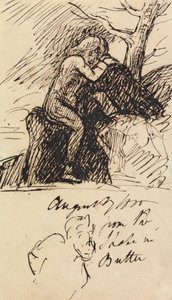 Studie van een zittende figuur door Benjamin Robert Haydon
