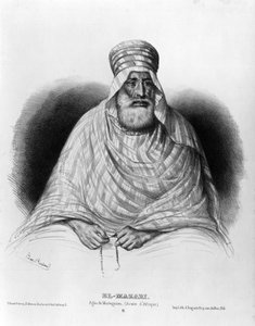 Portret van El Mazari, Agha de Mostaganen (Afrikaanse Leger) door Benjamin Roubaud