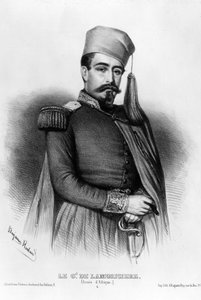 Portret van Louis Jucault de Lamoriciere (1806-1865), Franse generaal (tekening) door Benjamin Roubaud