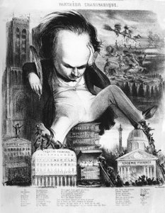 Victor Hugo (1802 - 1885), Franse schrijver, Karikatuur van Benjamin