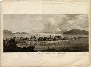 Uitzicht op de Stad en Haven van Petropavlovsk-Kamchatsky van de Reis naar de Stille Oceaan door Benjamin Thomas Pouncey