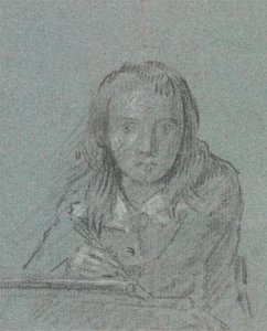 Zoon van de kunstenaar aan het schrijven door Benjamin West