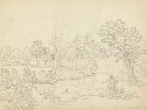 Landschap bij Henstead door Benjamin West