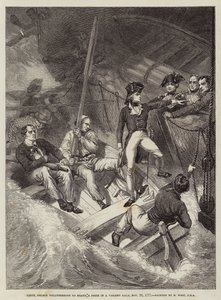 Luitenant Nelson vrijwillig om een Prijs te Boarden in een Hevige Storm, 20 november 1777 door Benjamin West