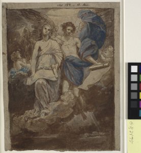 Studie voor een schilderij van De engelen verschijnen aan de herders, 1774 door Benjamin West