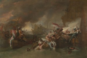 De Slag om La Hogue door Benjamin West