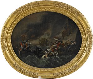 De slag bij La Hogue, 1820 door Benjamin West