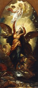 "De Vrouw Bekleed met de Zon Vlucht voor de Vervolging van de Draak" door Benjamin West