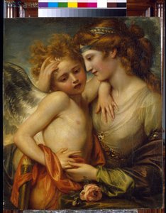 Venus troost Cupido gestoken door een bij