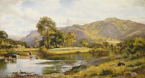 Aan de rivier Conway, Noord-Wales door Benjamin Williams Leader