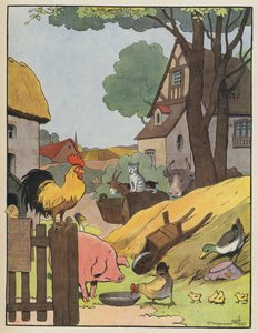 Dieren in een boerenerf