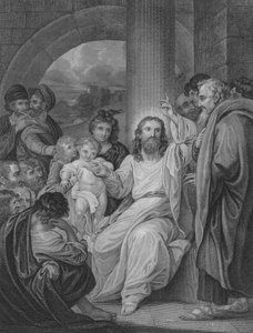Kleine kinderen gebracht bij Christus, Marcus 10, Vers 13-17