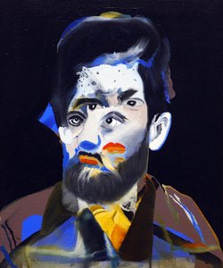 50 grote schrijvers uit de geschiedenis : Émile Zola, 2015 (olieverf en acrylverf op doek)