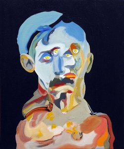 50 grote schrijvers uit de geschiedenis : Marcel Proust, 2015 (olieverf en acrylverf op doek)